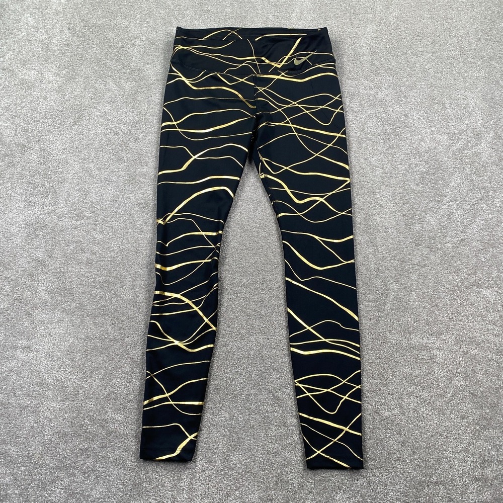 Nike Icon Clash Metallic Print Fast Training Legging Size S Black CU3333-010